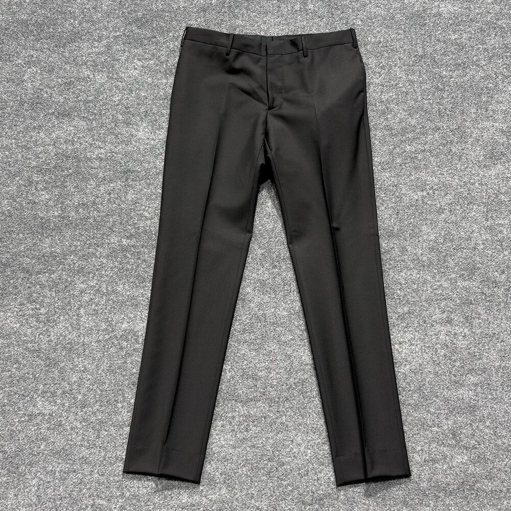 Prada Dress Pants Mens 32x32 EU 48 Black Tela Mohair Wool Slim Fit Italy